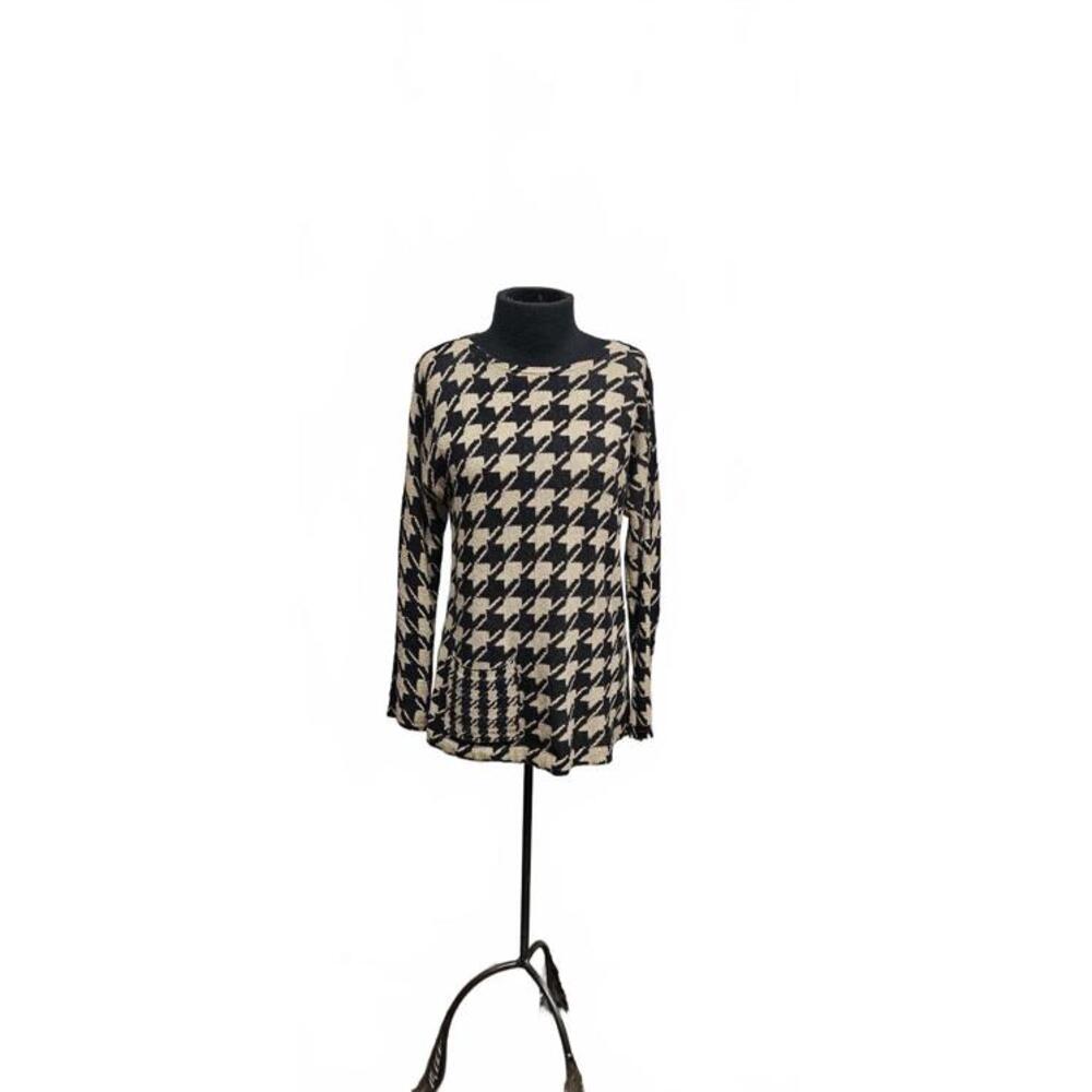J. Jill Cozy Houndstooth Long Sleeve Top